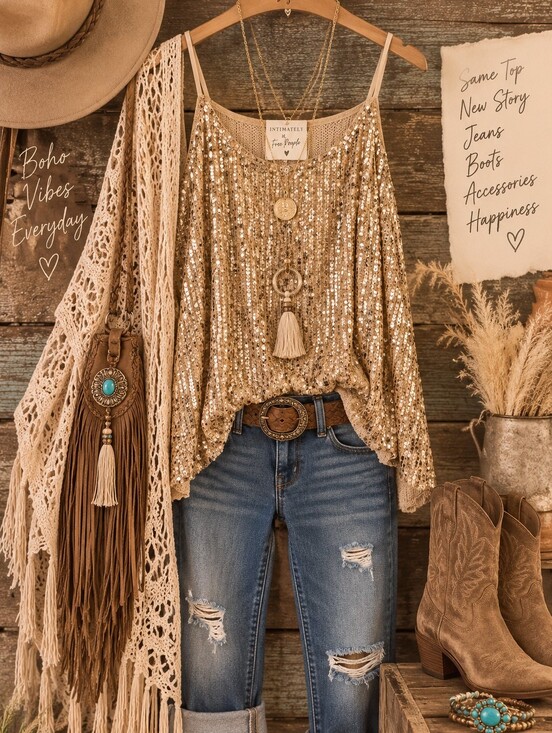 Free People Other - Intimately Free People NWT Gold Sequin Camisole Champagne, Size M